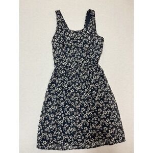 Divided H&M Dress Blue Floral Size 8 Key Hole Back Sleeveless Mini NWT